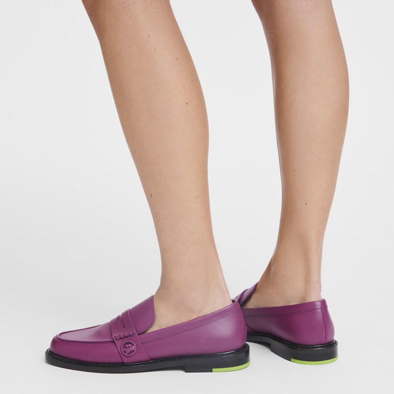 Longchamp Box-trot Loafer - Leather Violet | 1245-HNLPI