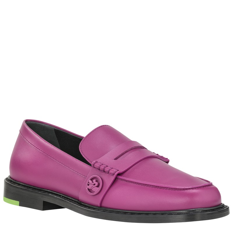 Longchamp Box-trot Loafer - Leather Violet | 1245-HNLPI