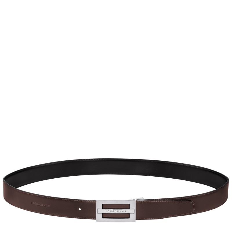 Longchamp Delta Box Men's belt - Leather Black/Mocha | 1074-XSMLN