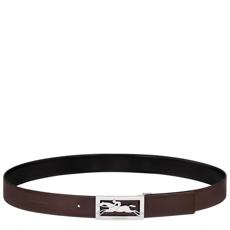 Longchamp Delta Box Men's belt - Leather Black/Mocha | 8203-IPNAK