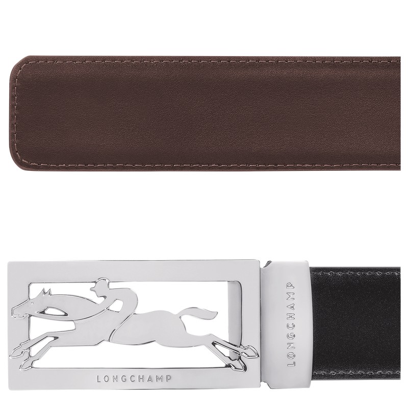 Longchamp Delta Box Men's belt - Leather Black/Mocha | 8203-IPNAK