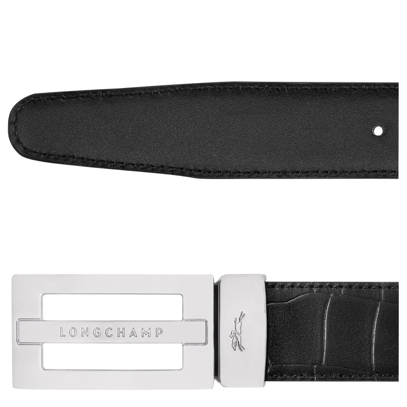 Longchamp Delta Box Men's belt - Leather Siyah | 2960-AIKFO