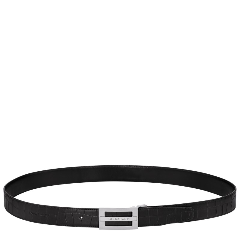 Longchamp Delta Box Men\'s belt - Leather Siyah | 2960-AIKFO