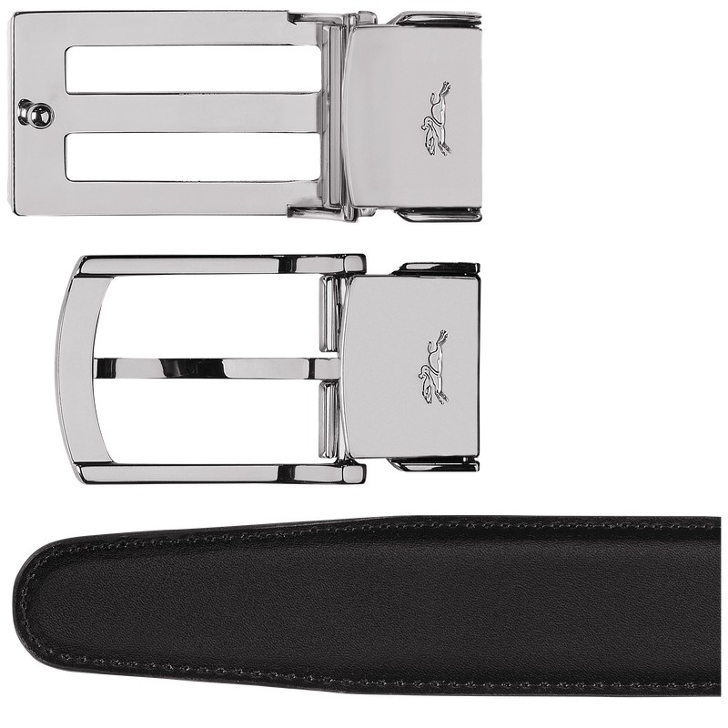 Longchamp Delta Box Men's belt set - Leather Black/Mocha | 4926-QZAXD