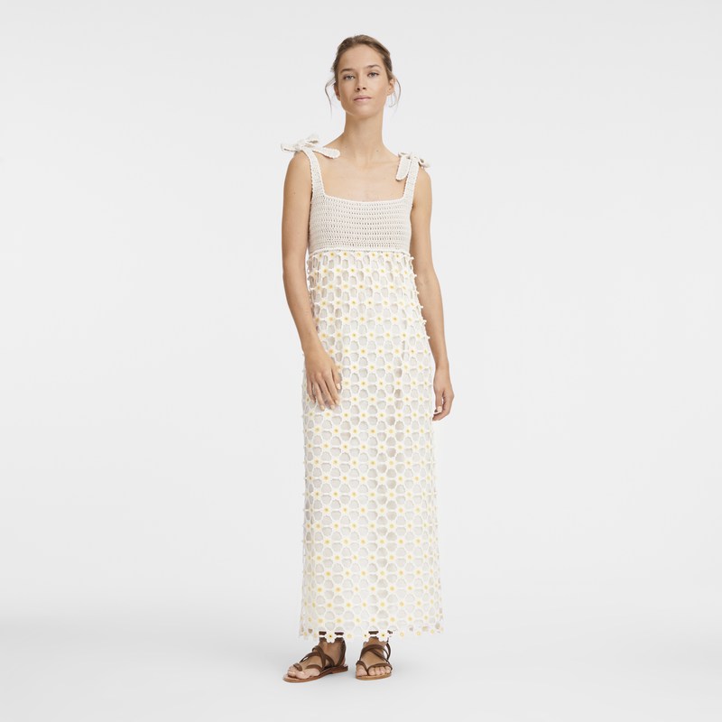 Longchamp Dress - Macramé crochet Ecru | 4937-XIPYW