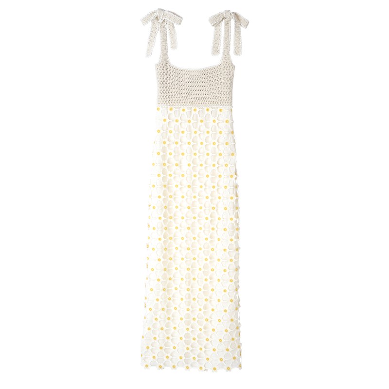 Longchamp Dress - Macramé crochet Ecru | 4937-XIPYW