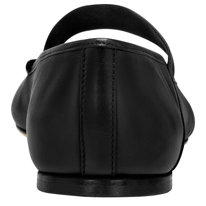 Longchamp Energy Ballerinas - Leather Siyah | 8731-YIZXW