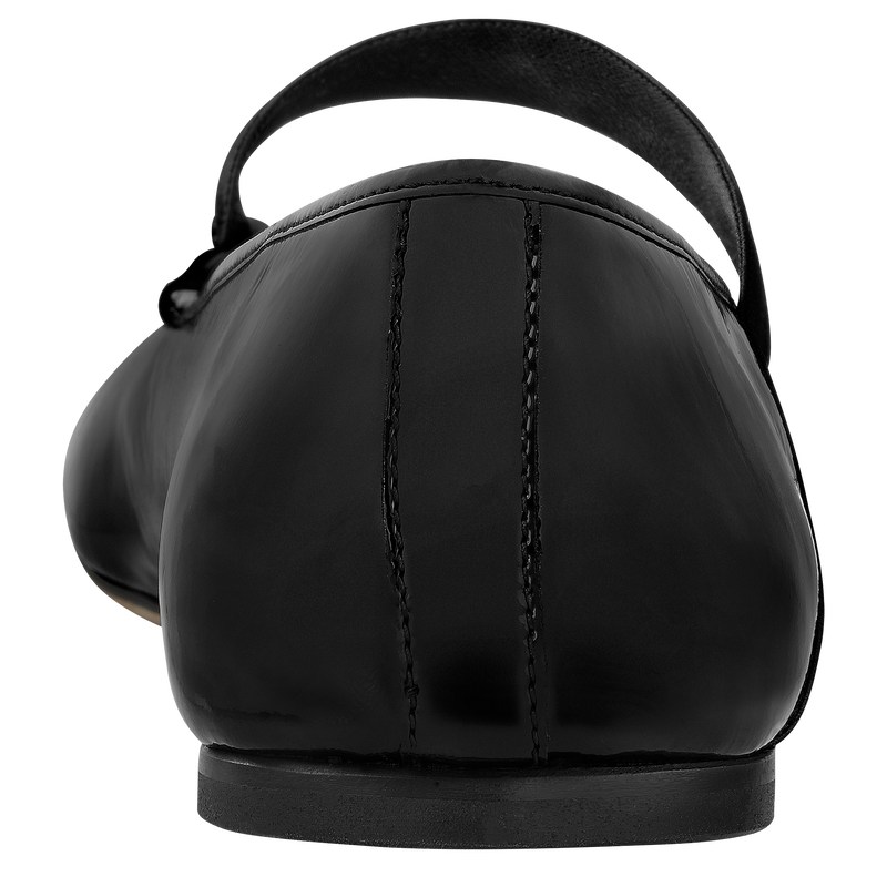 Longchamp Energy Ballerinas - Leather Siyah | 6391-QGYJA