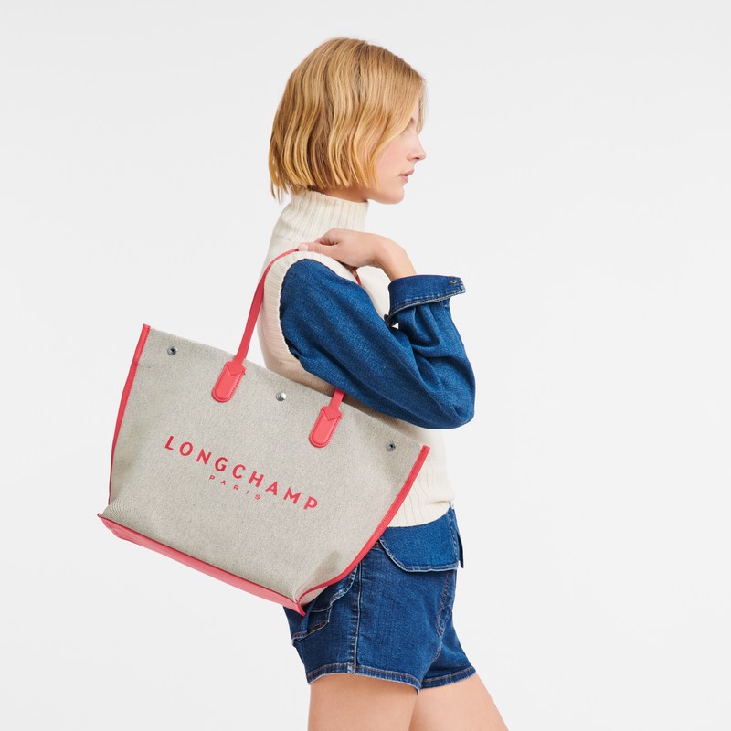 Longchamp Essential L Tote bag - Canvas Strawberry | 2675-KJSLE