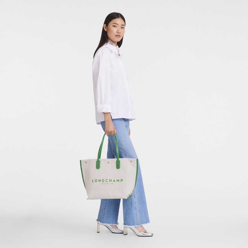 Longchamp Essential L Tote bag - Canvas Yeşil | 0591-BIMUK