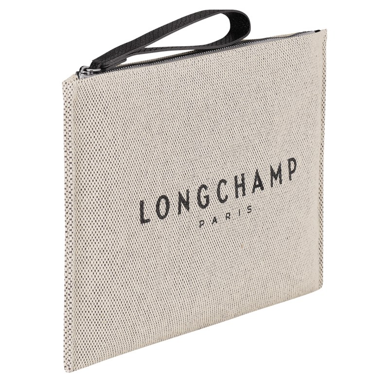 Longchamp Essential Pouch - Canvas Ecru | 8721-OLTJF