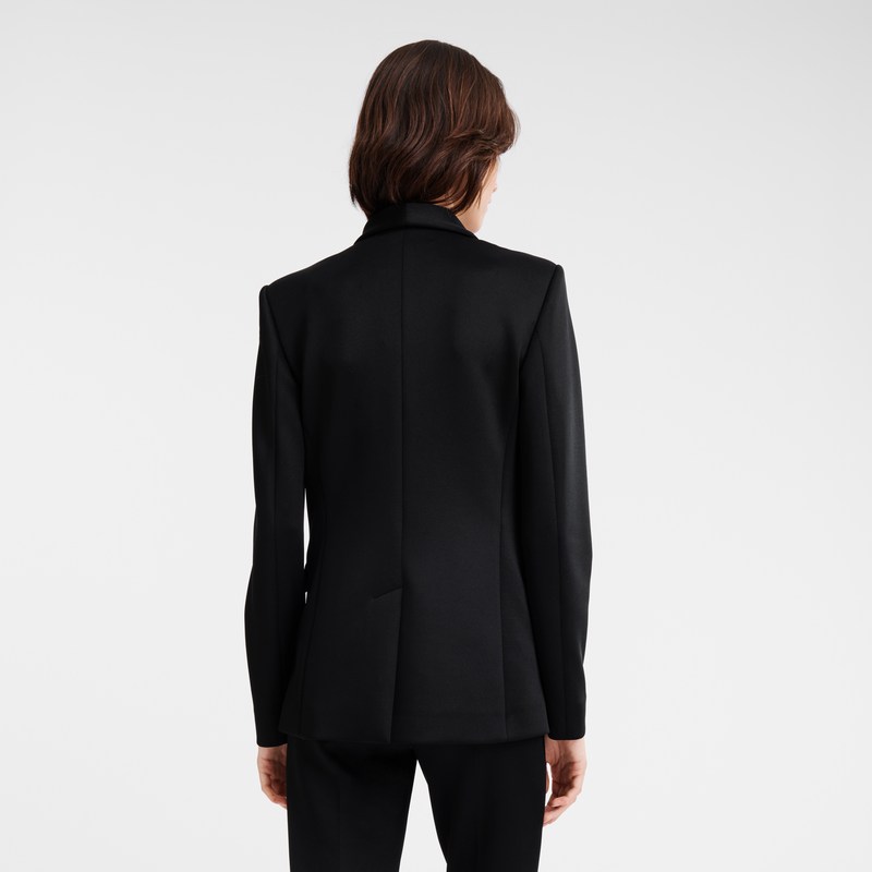 Longchamp Fitted jacket - Jersey Siyah | 3046-QKNFA