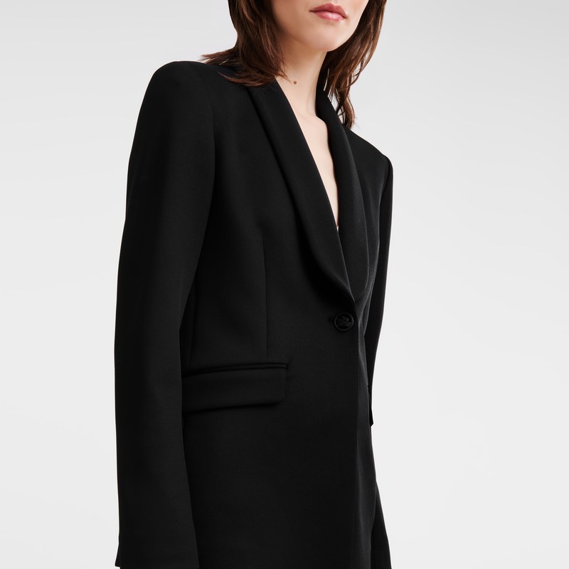 Longchamp Fitted jacket - Jersey Siyah | 3046-QKNFA