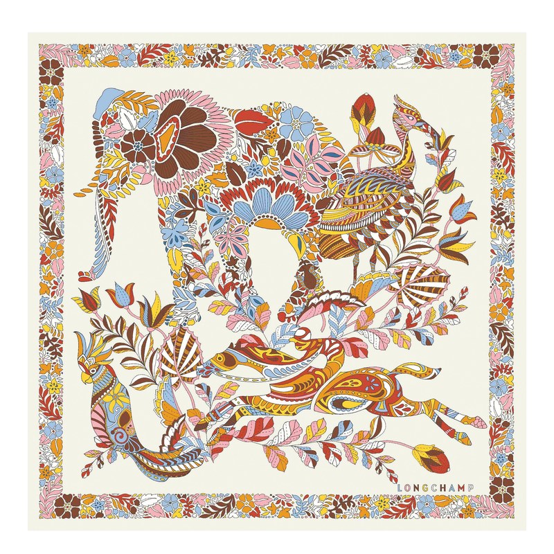 Longchamp Forêt Longchamp Silk scarf 50 - Silk Kayısı Rengi | 8693-HSPAC