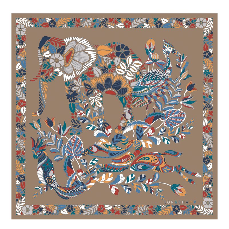 Longchamp Forêt Longchamp Silk scarf 50 - Silk Clay | 9541-NYMVZ