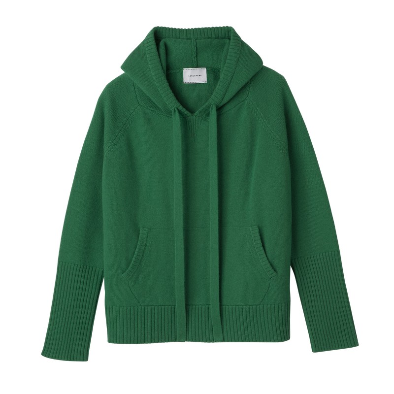 Longchamp Hoodie jumper - Knit Yeşil | 0954-ZKXDR