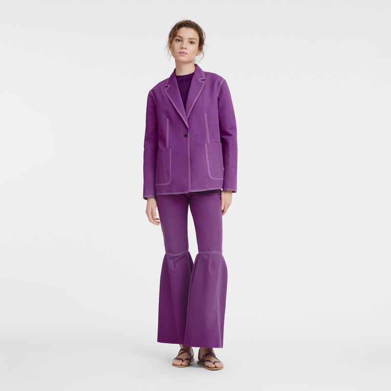 Longchamp Jacket - Gabardine Violet | 6850-DEOCI