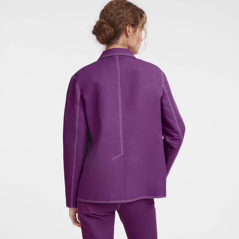 Longchamp Jacket - Gabardine Violet | 6850-DEOCI