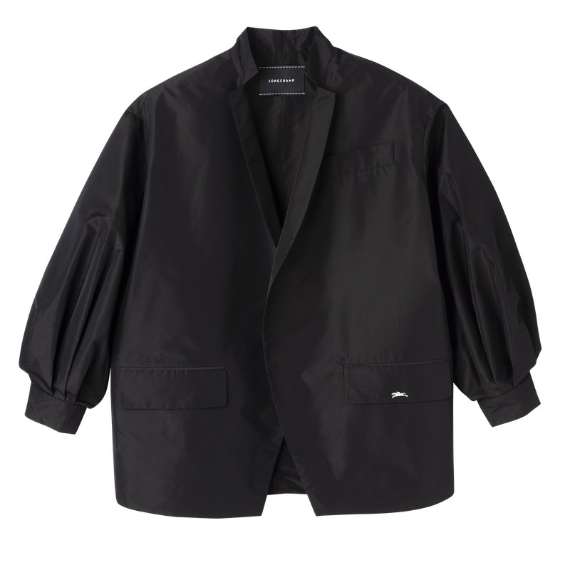 Longchamp Kimono jacket - Technical taffeta Siyah | 8739-CSTQJ