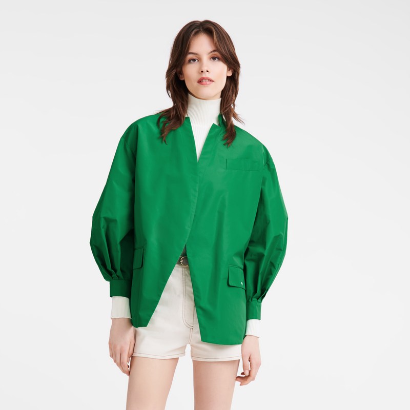 Longchamp Kimono jacket - Technical taffeta Yeşil | 5760-DTEOA