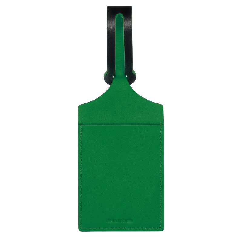 Longchamp LGP Travel Luggage tag - Leather Black/Green | 1520-QWHKO