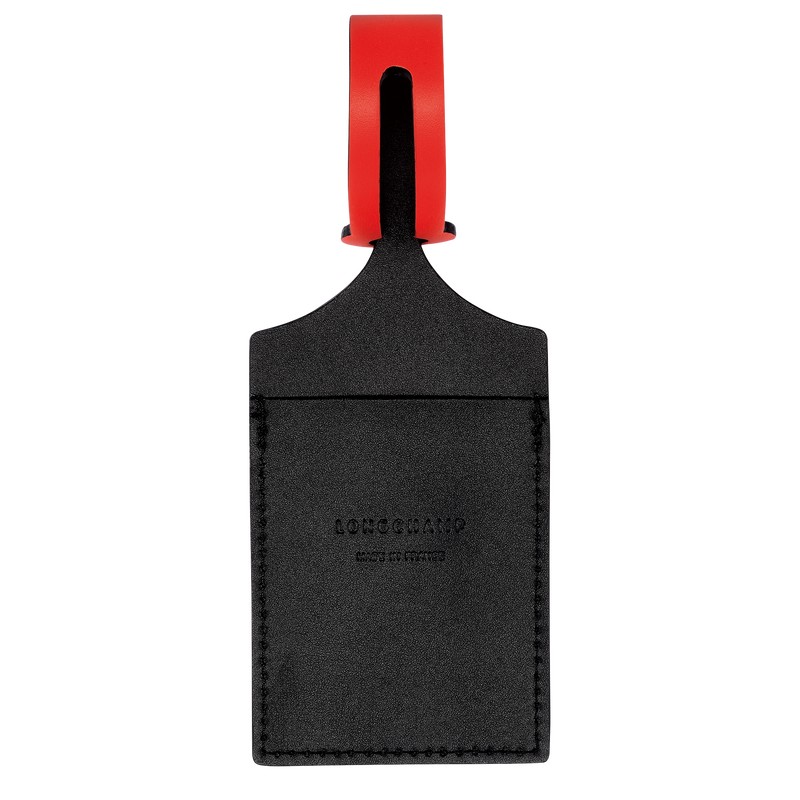 Longchamp LGP Travel Luggage tag - Leather Siyah | 6310-HEQNF