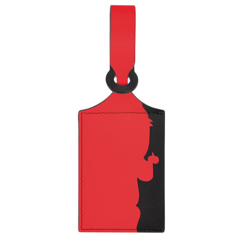 Longchamp LGP Travel Luggage tag - Leather Red/Navy | 0193-XLRDE