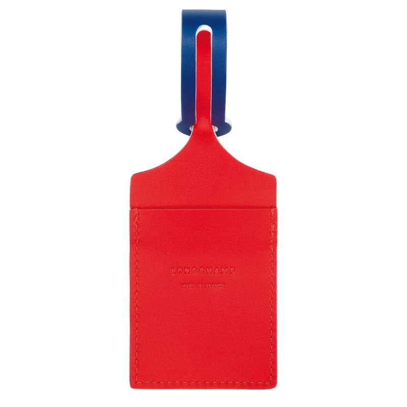 Longchamp LGP Travel Luggage tag - Leather Red/Navy | 7380-RSFLZ