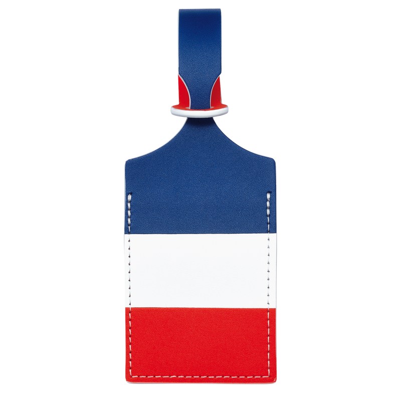 Longchamp LGP Travel Luggage tag - Leather Red/Navy | 7380-RSFLZ