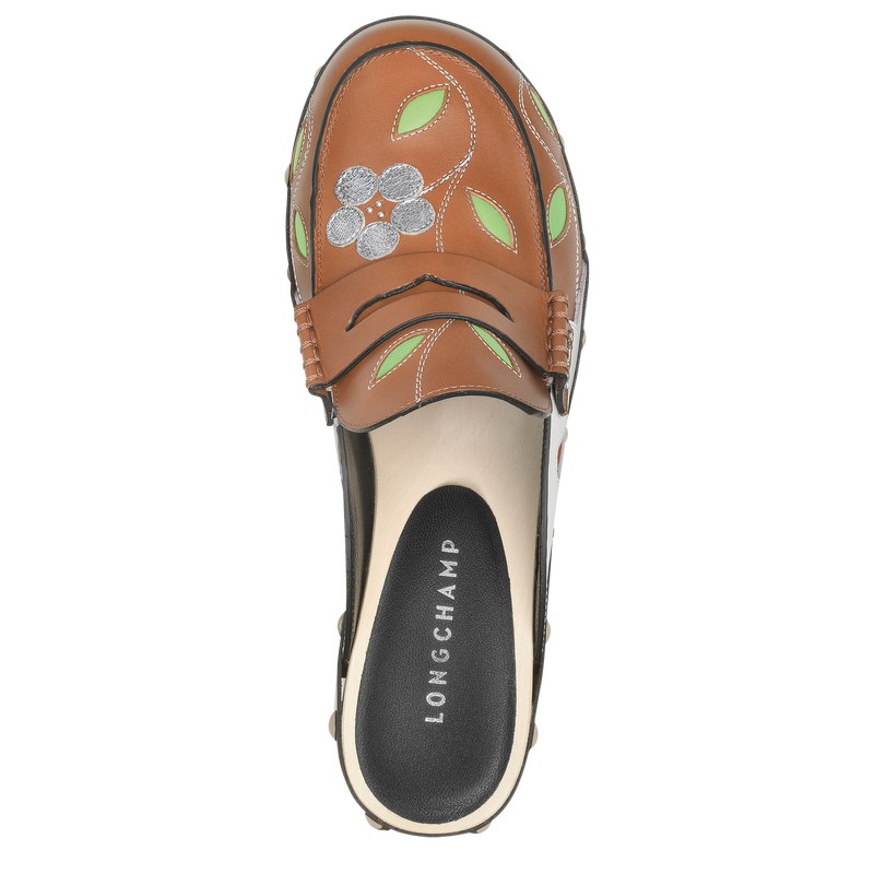 Longchamp La Cigale Clogs - Leather Cognac | 9145-DTQLZ