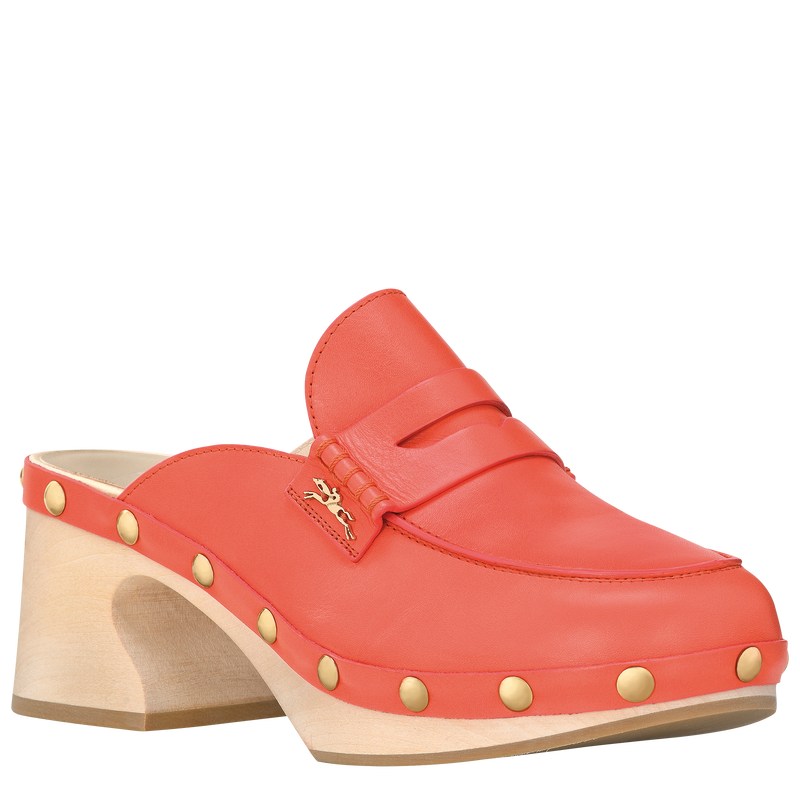 Longchamp La Cigale Clogs - Leather Strawberry | 9253-RFIWM