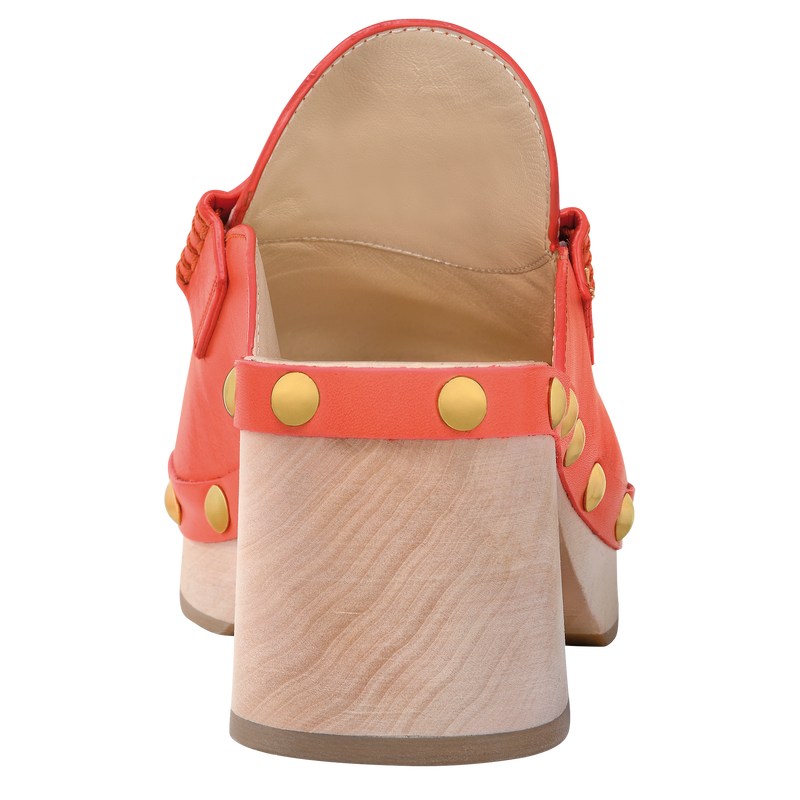 Longchamp La Cigale Clogs - Leather Strawberry | 9253-RFIWM