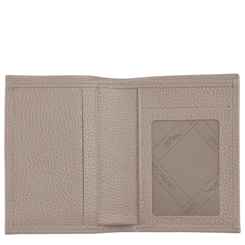 Longchamp Le Foulonné Card holder - Leather Turtledove | 7314-CPZJU