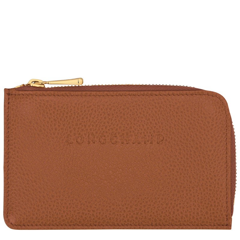 Longchamp Le Foulonné Card holder - Leather Caramel | 0374-BVHPL