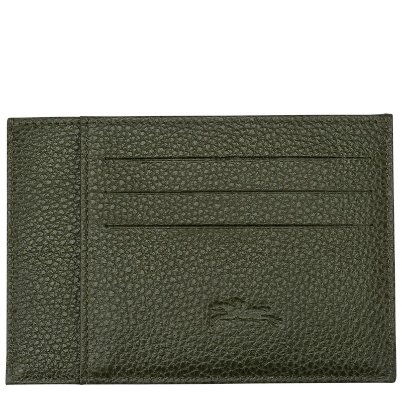 Longchamp Le Foulonné Card holder - Leather Haki | 0912-XCIMT