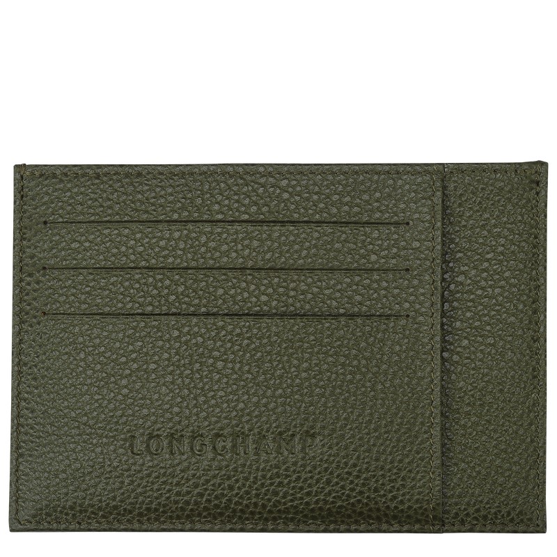 Longchamp Le Foulonné Card holder - Leather Haki | 0912-XCIMT