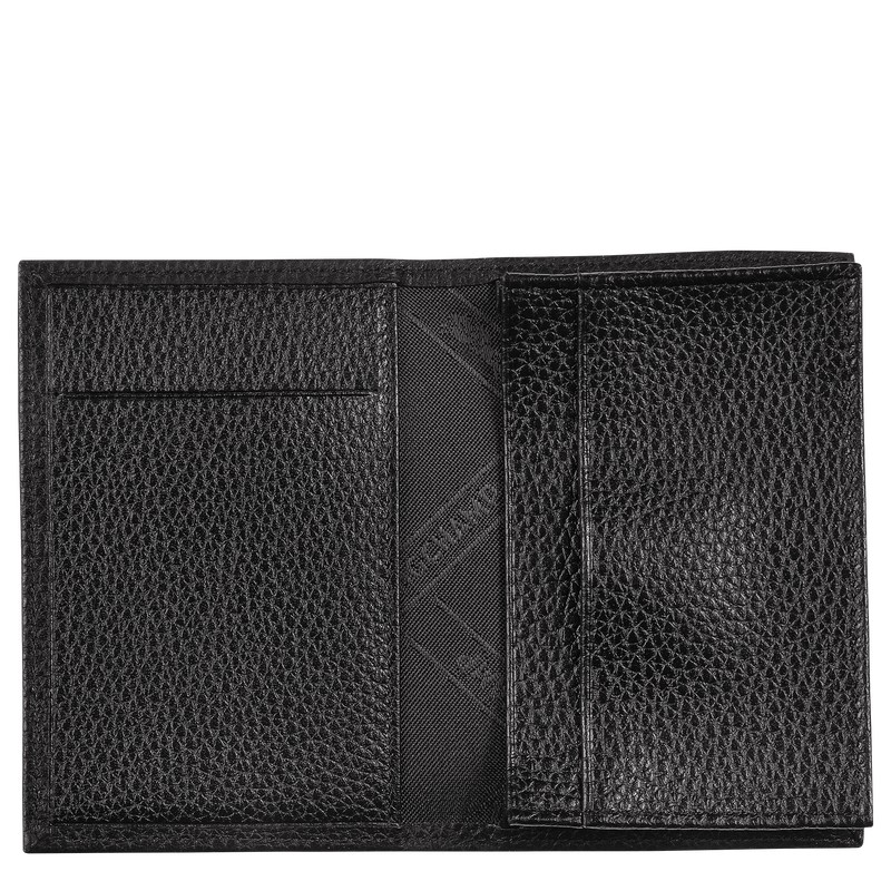 Longchamp Le Foulonné Card holder - Leather Siyah | 9408-KYBEZ