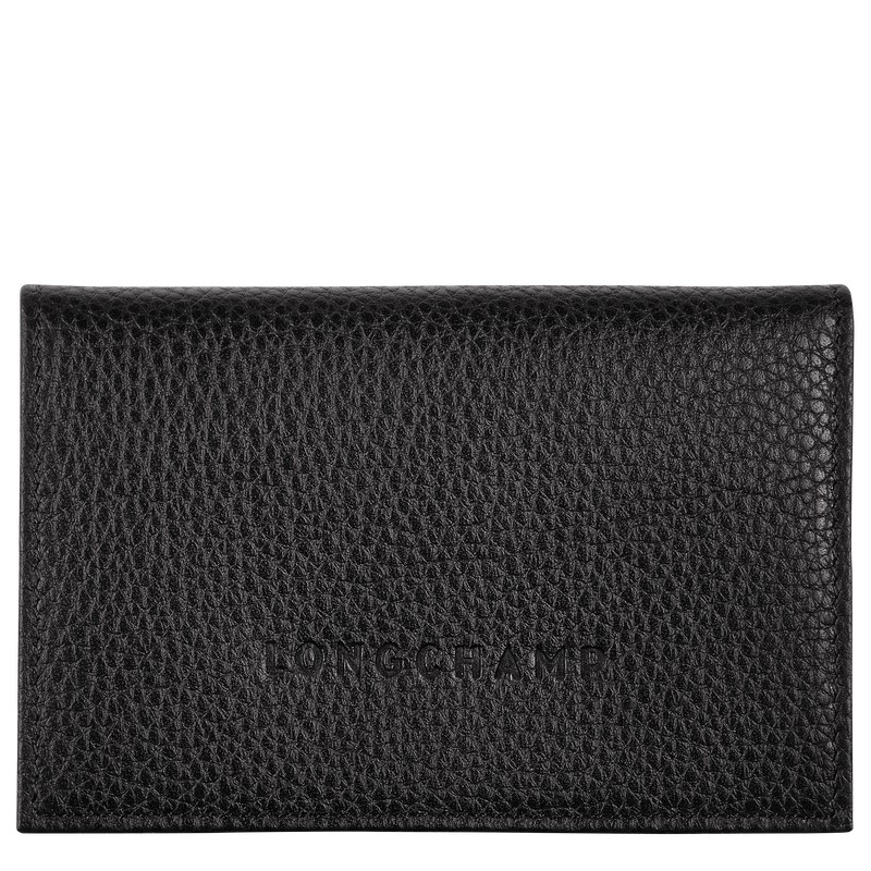 Longchamp Le Foulonné Card holder - Leather Siyah | 9408-KYBEZ