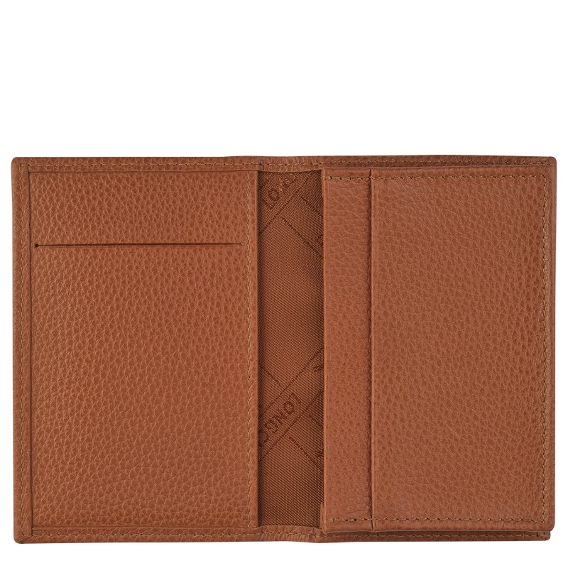 Longchamp Le Foulonné Card holder - Leather Caramel | 3450-HIYCW