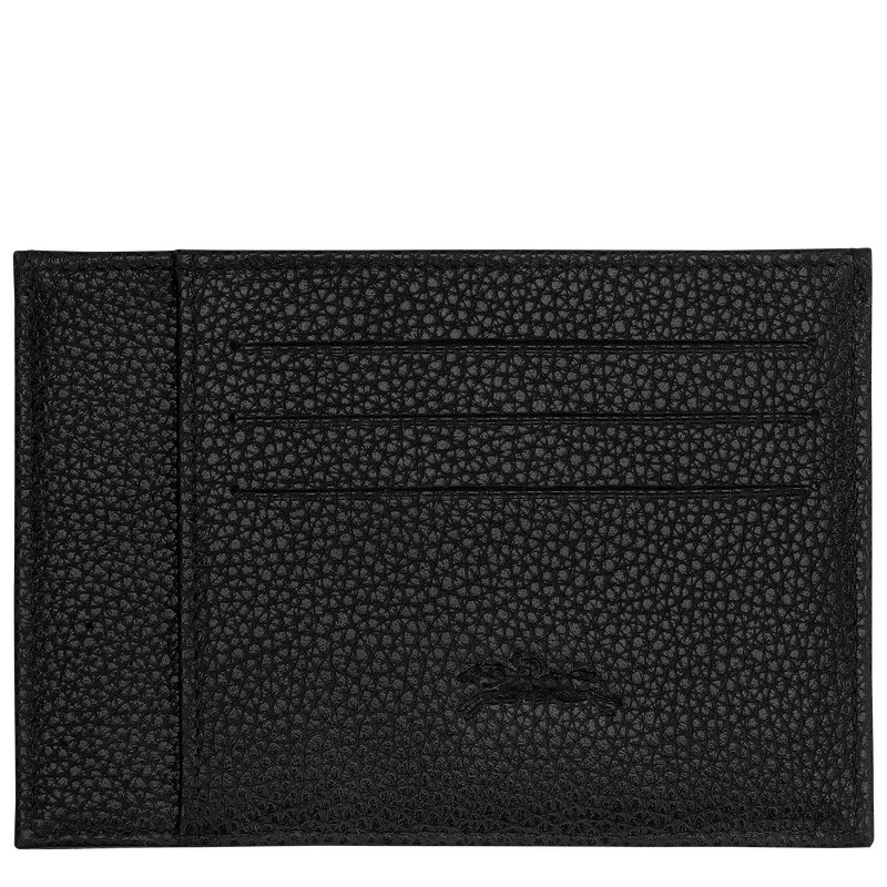 Longchamp Le Foulonné Card holder - Leather Siyah | 3142-YUDIL