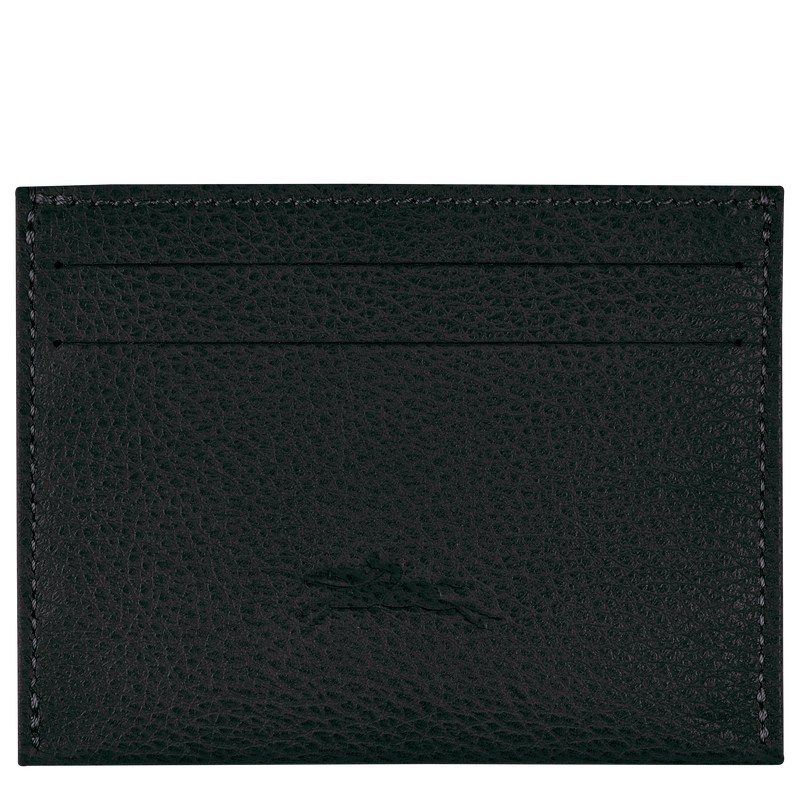 Longchamp Le Foulonné Cardholder - Leather Siyah | 9213-EGOPH