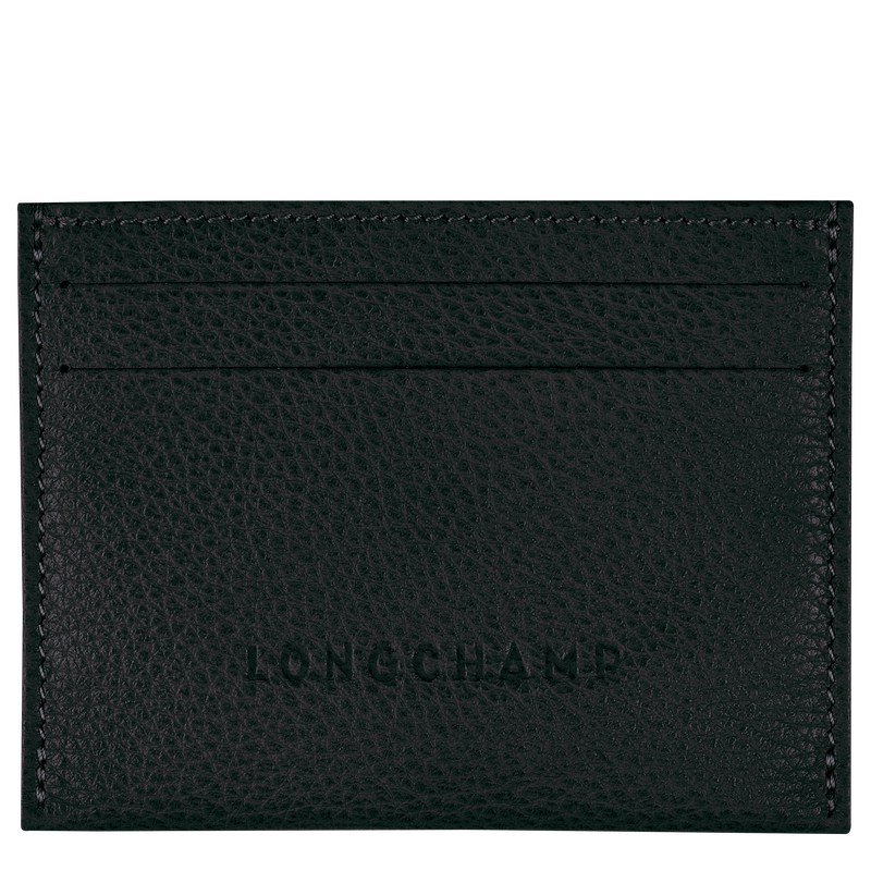 Longchamp Le Foulonné Cardholder - Leather Siyah | 9213-EGOPH