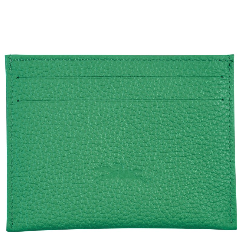 Longchamp Le Foulonné Cardholder - Leather Yeşil | 8134-PSIDN