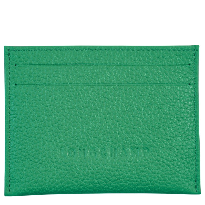 Longchamp Le Foulonné Cardholder - Leather Yeşil | 8134-PSIDN