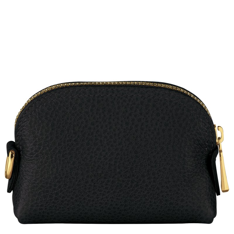 Longchamp Le Foulonné Coin purse - Leather Siyah | 0652-CGMQX