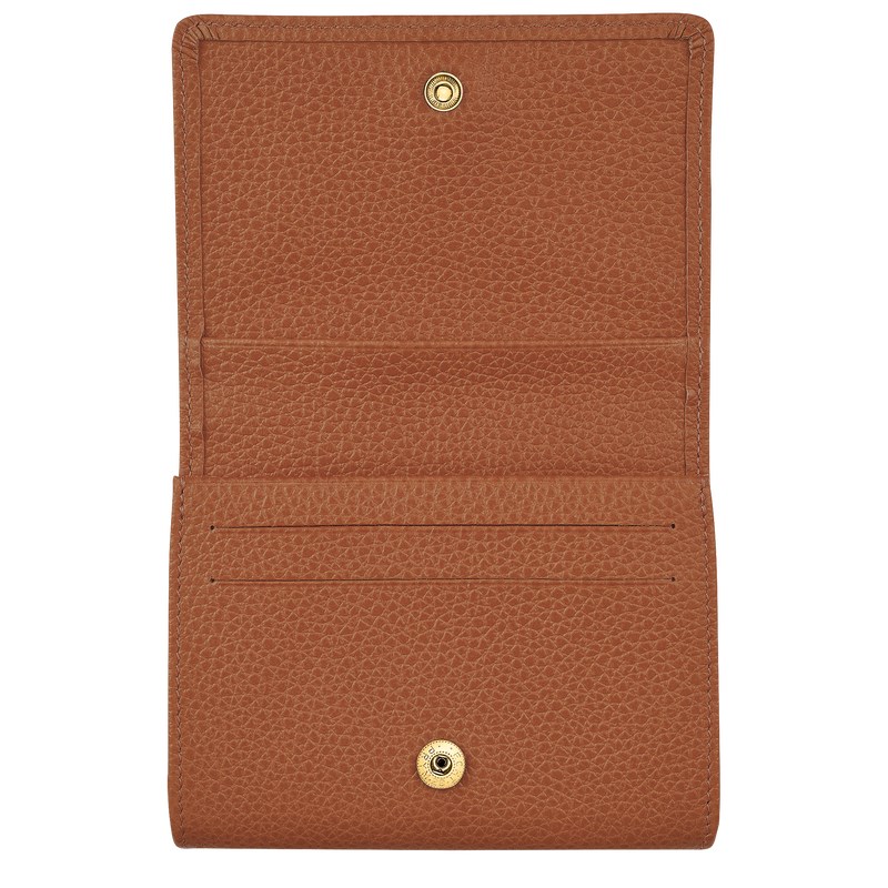 Longchamp Le Foulonné Coin purse - Leather Caramel | 6890-NDAST