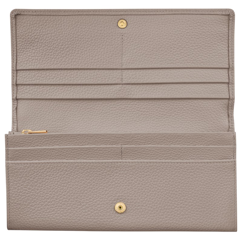 Longchamp Le Foulonné Continental wallet - Leather Turtledove | 0758-VXDBC