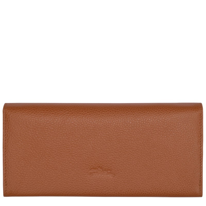 Longchamp Le Foulonné Continental wallet - Leather Caramel | 4108-QWEBS