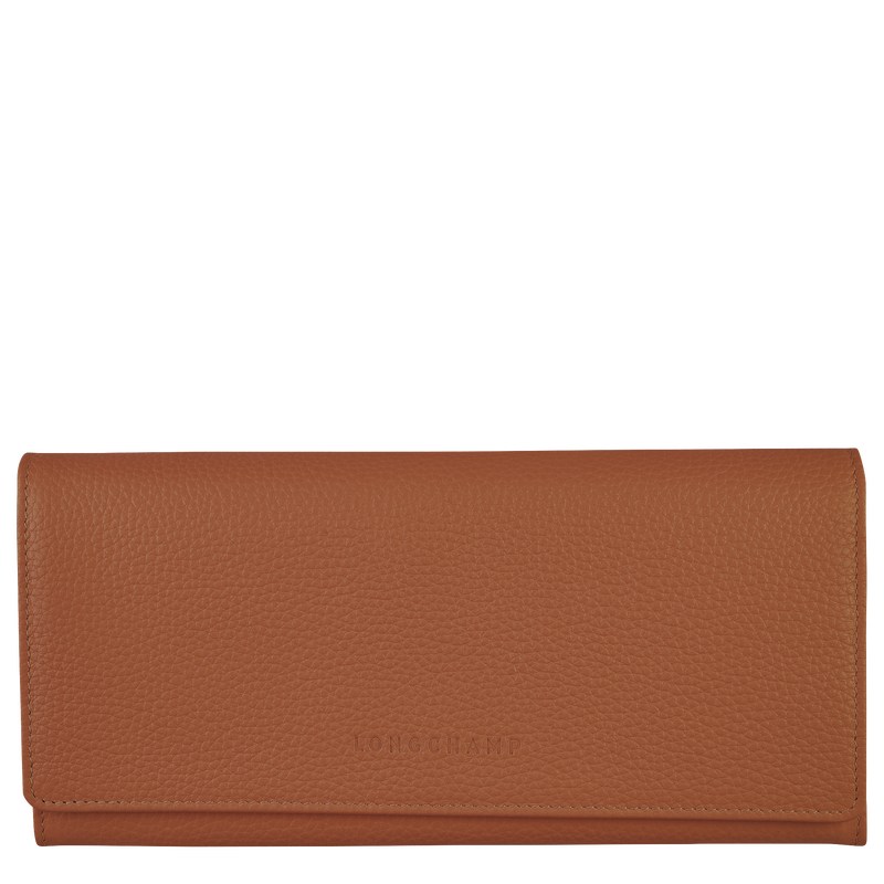 Longchamp Le Foulonné Continental wallet - Leather Caramel | 4108-QWEBS