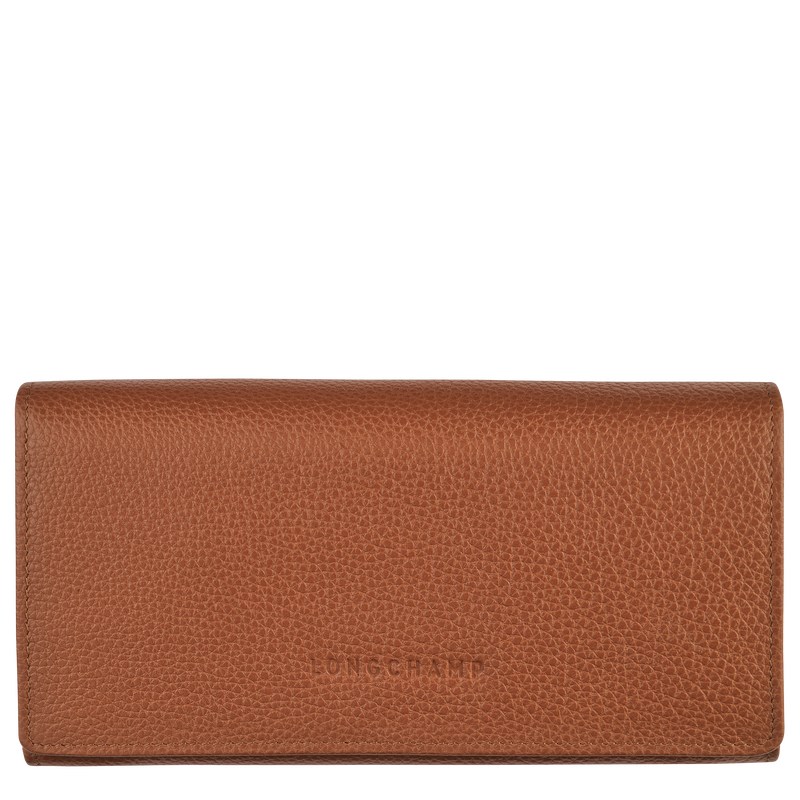 Longchamp Le Foulonné Continental wallet - Leather Caramel | 4861-INRTD